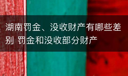 湖南罚金、没收财产有哪些差别 罚金和没收部分财产