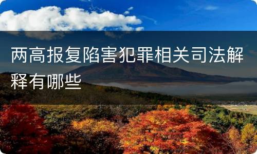 两高报复陷害犯罪相关司法解释有哪些