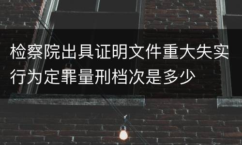 检察院出具证明文件重大失实行为定罪量刑档次是多少