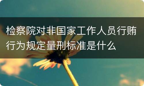 检察院对非国家工作人员行贿行为规定量刑标准是什么
