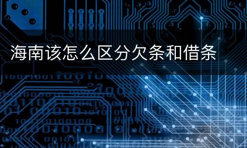 海南该怎么区分欠条和借条