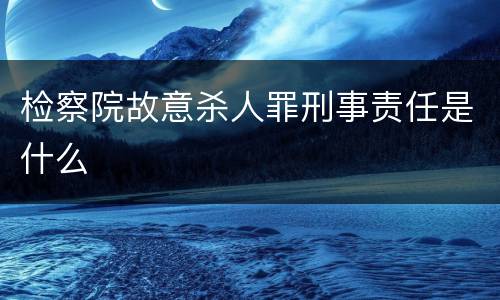 检察院故意杀人罪刑事责任是什么