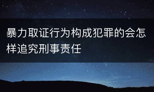 暴力取证行为构成犯罪的会怎样追究刑事责任