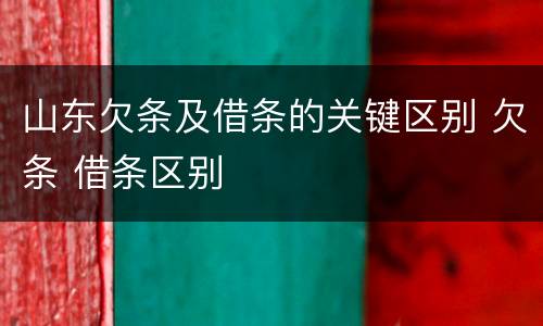 山东欠条及借条的关键区别 欠条 借条区别