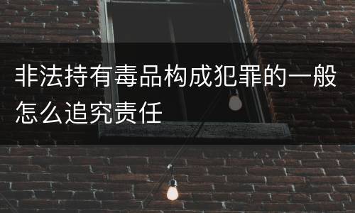 非法持有毒品构成犯罪的一般怎么追究责任
