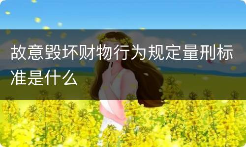 故意毁坏财物行为规定量刑标准是什么