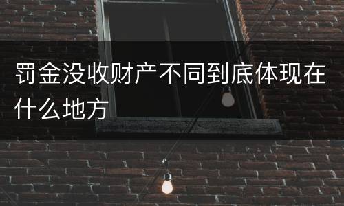 罚金没收财产不同到底体现在什么地方