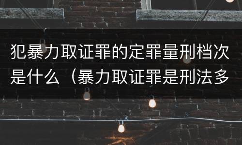 犯暴力取证罪的定罪量刑档次是什么（暴力取证罪是刑法多少条）