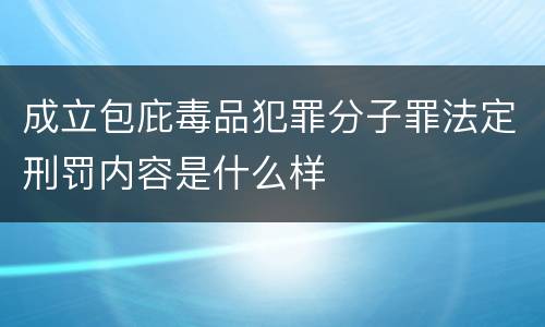 成立包庇毒品犯罪分子罪法定刑罚内容是什么样
