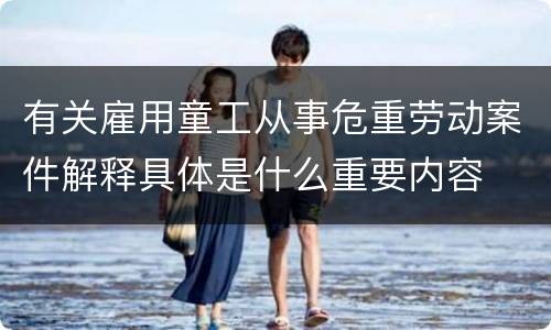 有关雇用童工从事危重劳动案件解释具体是什么重要内容