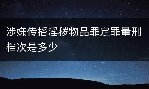 涉嫌传播淫秽物品罪定罪量刑档次是多少
