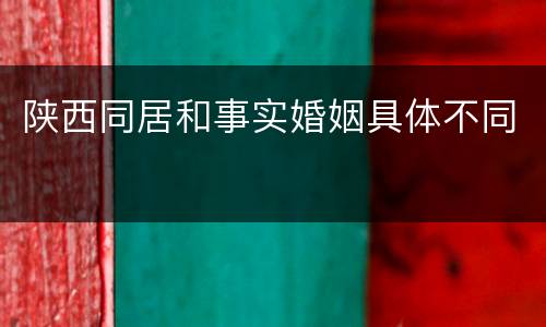陕西同居和事实婚姻具体不同