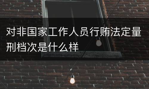 对非国家工作人员行贿法定量刑档次是什么样