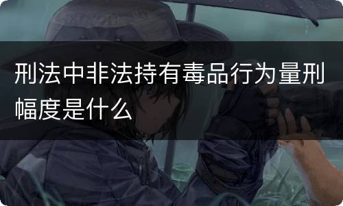 刑法中非法持有毒品行为量刑幅度是什么