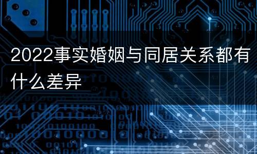 2022事实婚姻与同居关系都有什么差异
