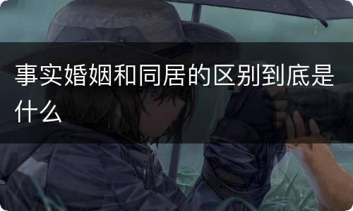 事实婚姻和同居的区别到底是什么