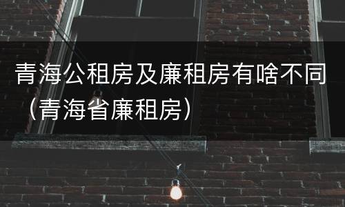 青海公租房及廉租房有啥不同（青海省廉租房）