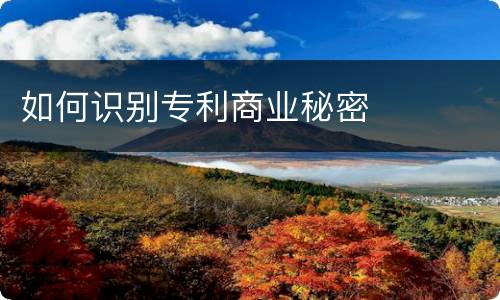 如何识别专利商业秘密