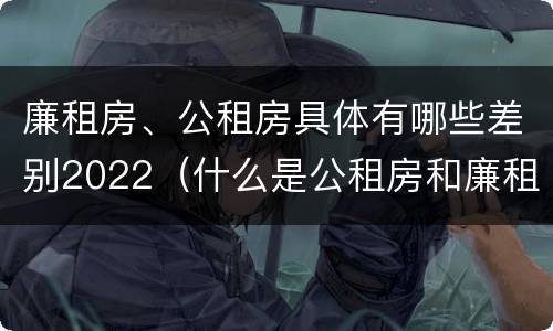廉租房、公租房具体有哪些差别2022（什么是公租房和廉租房）