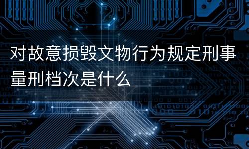 对故意损毁文物行为规定刑事量刑档次是什么