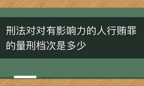 刑法对对有影响力的人行贿罪的量刑档次是多少