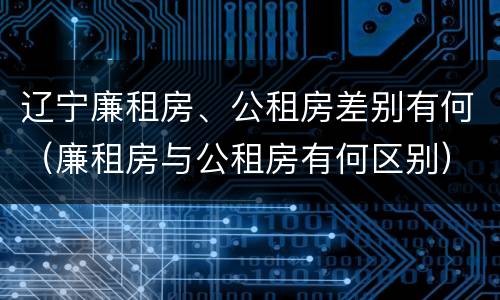 辽宁廉租房、公租房差别有何（廉租房与公租房有何区别）