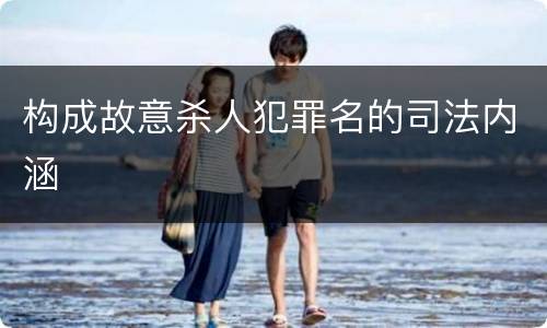 构成故意杀人犯罪名的司法内涵