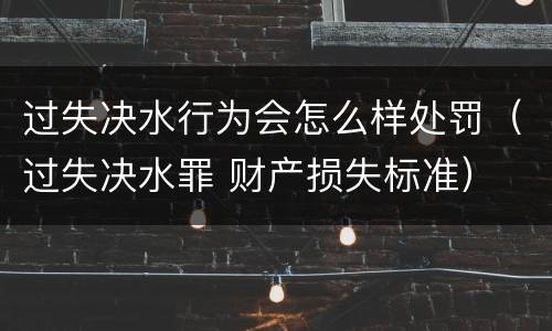 过失决水行为会怎么样处罚（过失决水罪 财产损失标准）