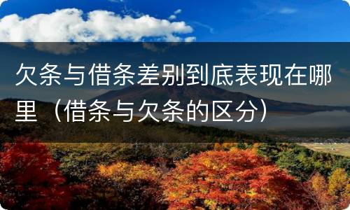 欠条与借条差别到底表现在哪里（借条与欠条的区分）