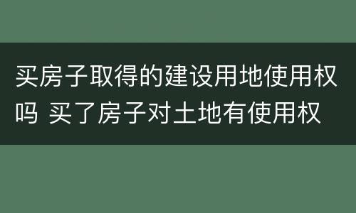 买房子取得的建设用地使用权吗 买了房子对土地有使用权