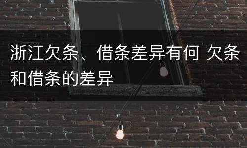 浙江欠条、借条差异有何 欠条和借条的差异