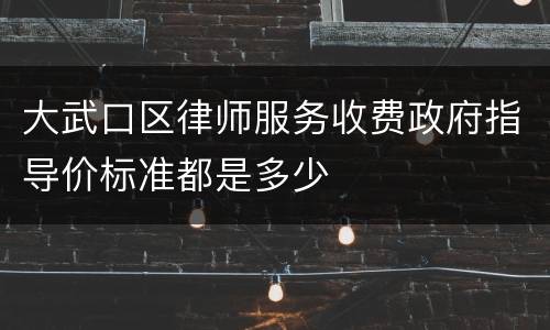 大武口区律师服务收费政府指导价标准都是多少