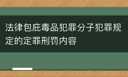 法律包庇毒品犯罪分子犯罪规定的定罪刑罚内容