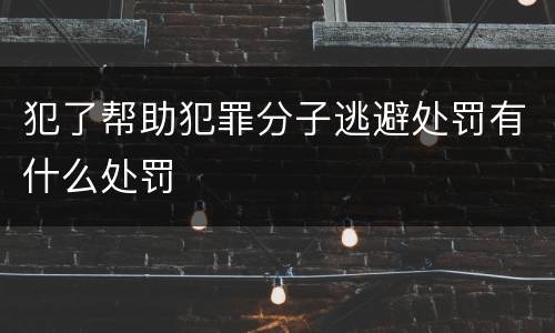 犯了帮助犯罪分子逃避处罚有什么处罚