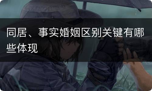 同居、事实婚姻区别关键有哪些体现