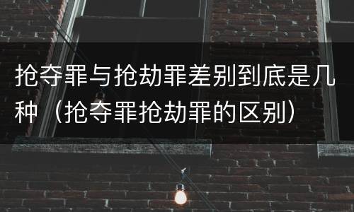 抢夺罪与抢劫罪差别到底是几种（抢夺罪抢劫罪的区别）