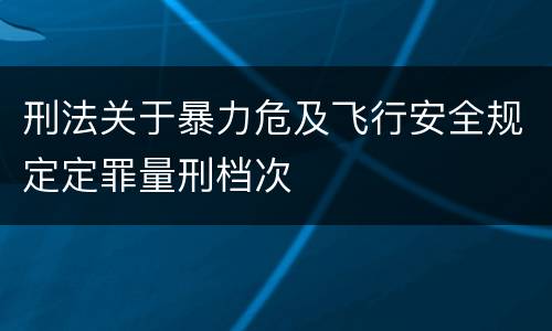 刑法关于暴力危及飞行安全规定定罪量刑档次