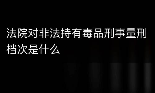 法院对非法持有毒品刑事量刑档次是什么
