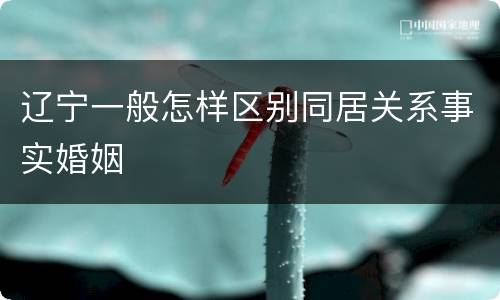 辽宁一般怎样区别同居关系事实婚姻