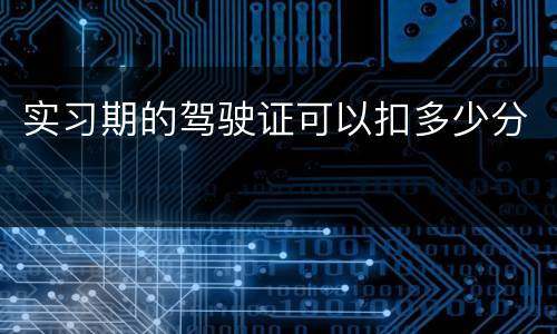 实习期的驾驶证可以扣多少分