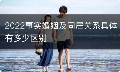 2022事实婚姻及同居关系具体有多少区别