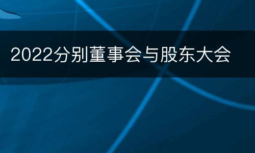 2022分别董事会与股东大会