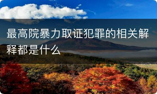最高院暴力取证犯罪的相关解释都是什么