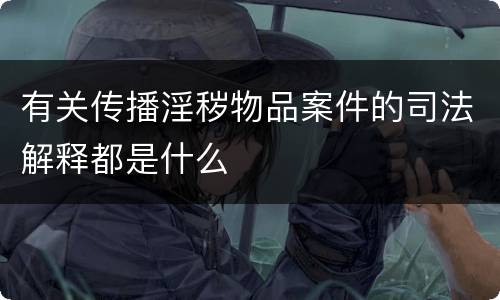 有关传播淫秽物品案件的司法解释都是什么