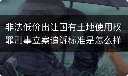 非法低价出让国有土地使用权罪刑事立案追诉标准是怎么样规定