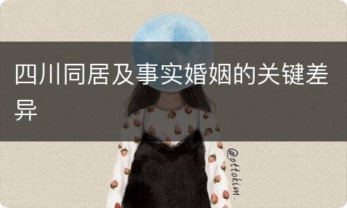 四川同居及事实婚姻的关键差异