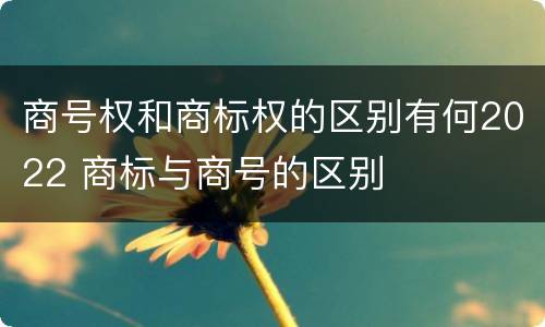 商号权和商标权的区别有何2022 商标与商号的区别