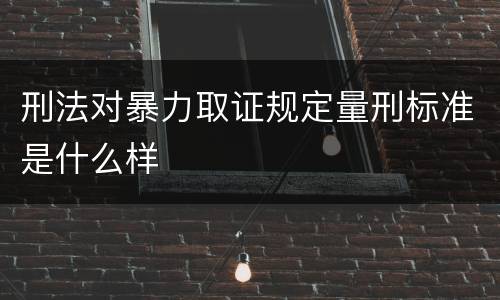 刑法对暴力取证规定量刑标准是什么样