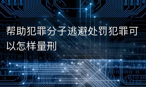帮助犯罪分子逃避处罚犯罪可以怎样量刑
