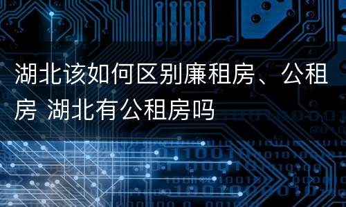 湖北该如何区别廉租房、公租房 湖北有公租房吗